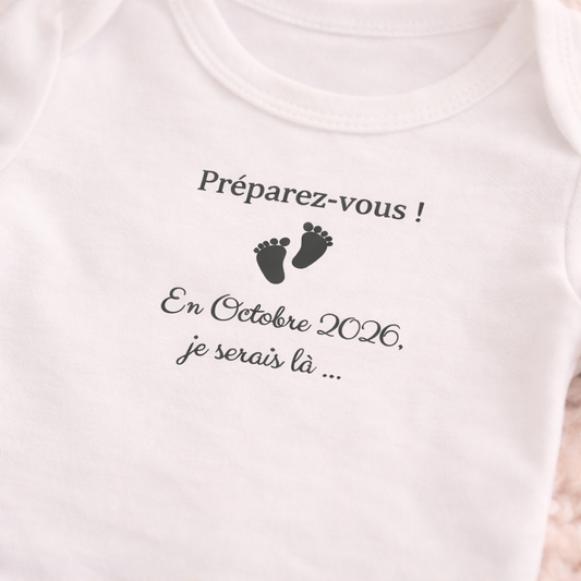 Body bébé annonce grossesse personnalisé