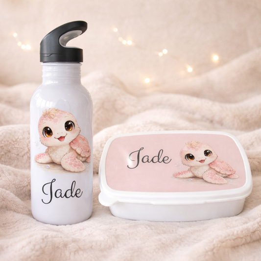 Ensemble gourde et boîte à tartine personnalisées enfant