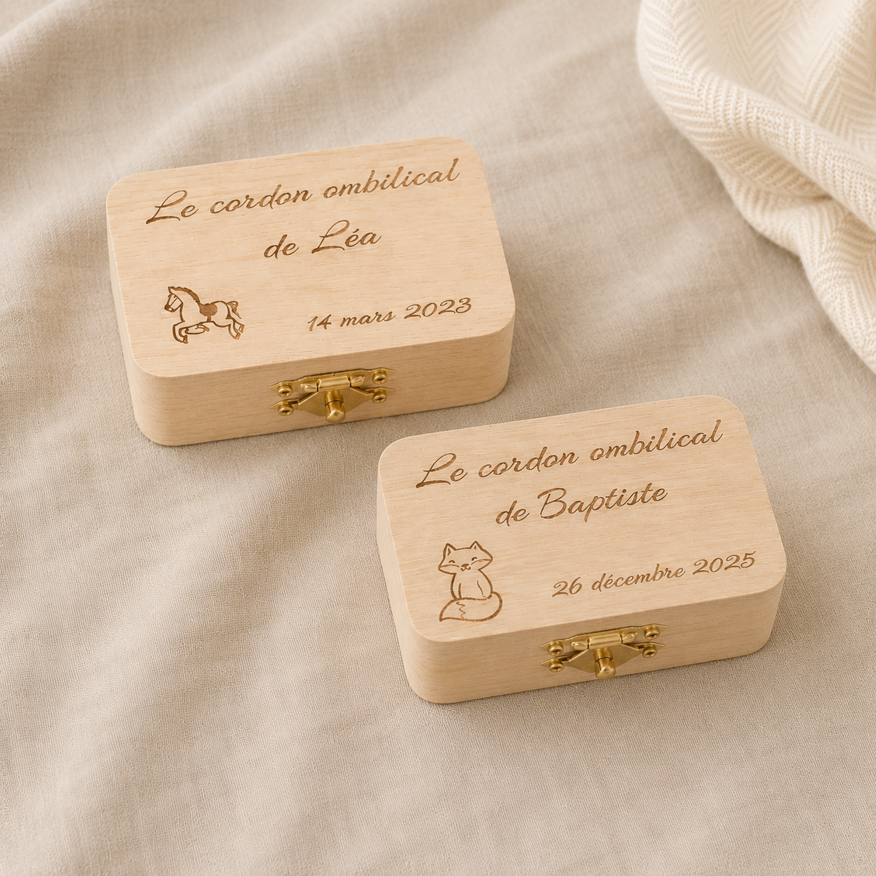 Boîte pour cordon ombilical personnalisée