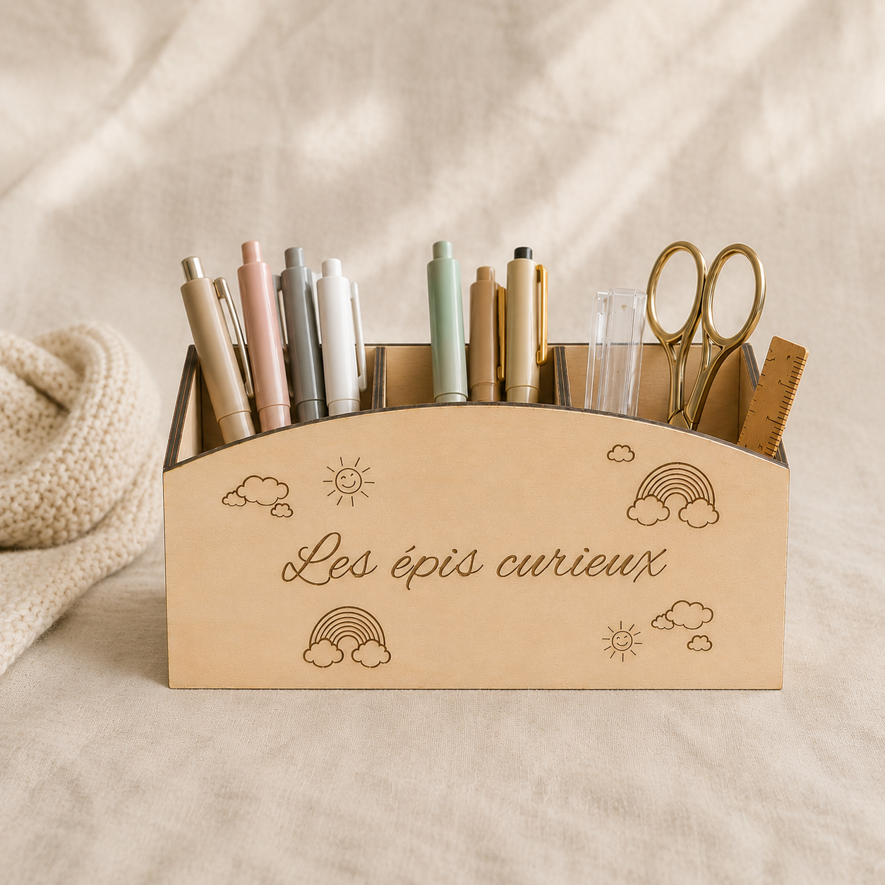Range crayons personnalisé en bois