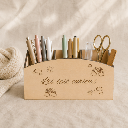 Range crayons personnalisé en bois