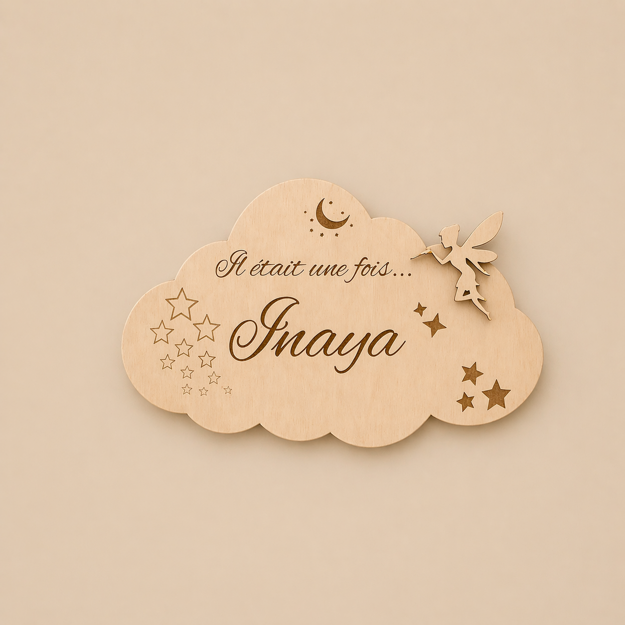 Nuage décoratif personnalisé en bois