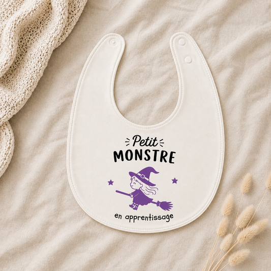Bavoir blanc d'Halloween - Citrouille, sorcière, chauve-souris ou fantôme