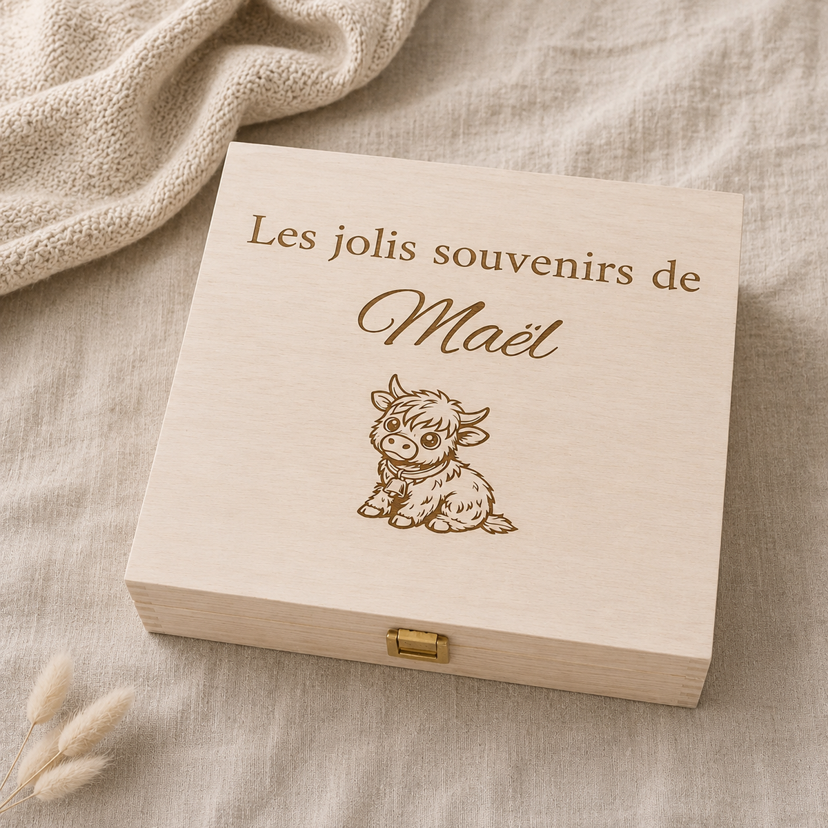 Coffret bébé naissance en bois - Les premiers souvenirs