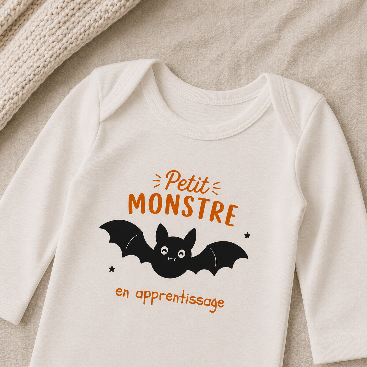 Body blanc d'Halloween - Citrouille, sorcière, chauve-souris ou fantôme