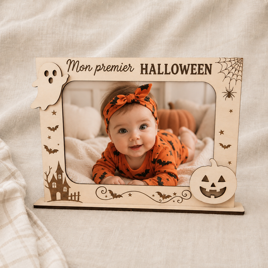 Cadre photo en bois « Mon premier Halloween »
