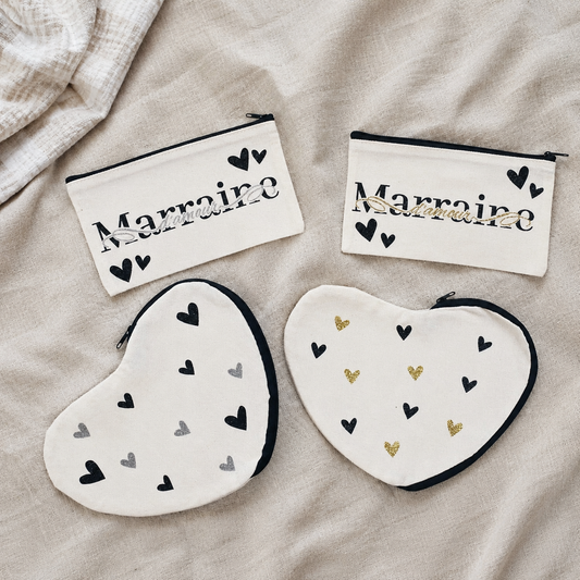 Trousse Marraine – rectangle et cœur