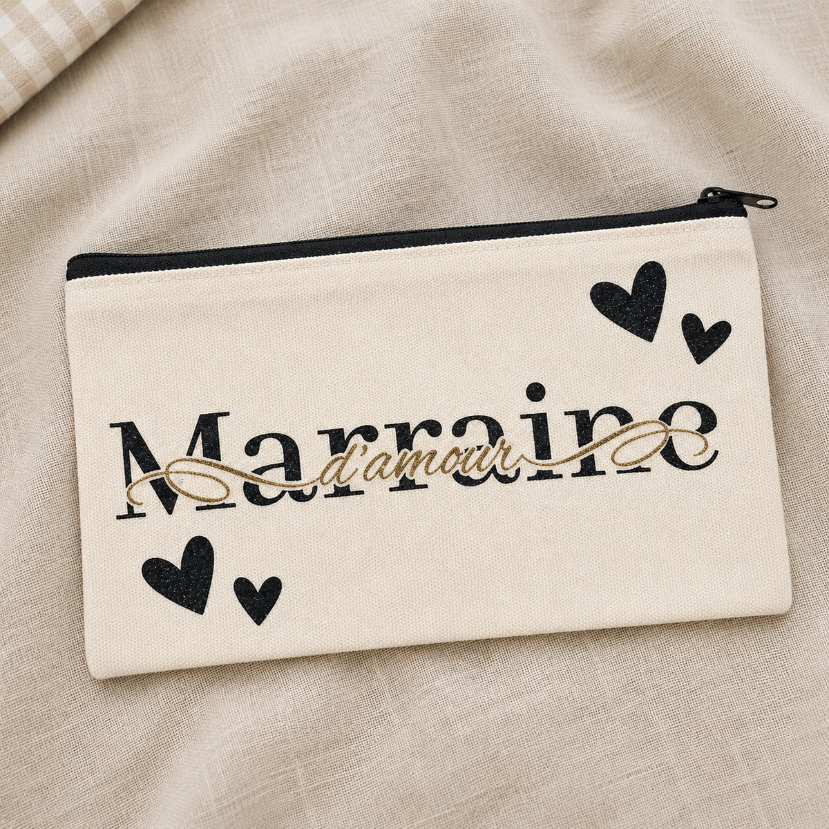 Trousse Marraine – rectangle et cœur