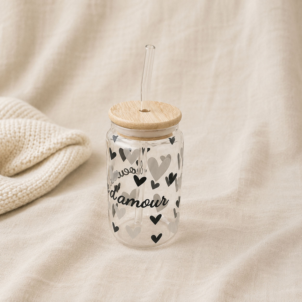 Gobelet en verre "Sœur d'amour" - 400 ml