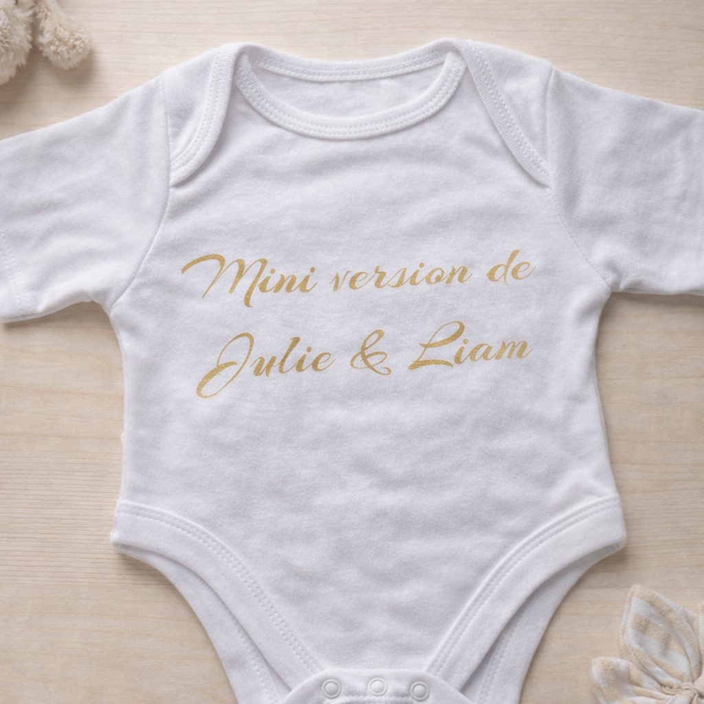 Body bébé personnalisé avec prénom ou texte au choix