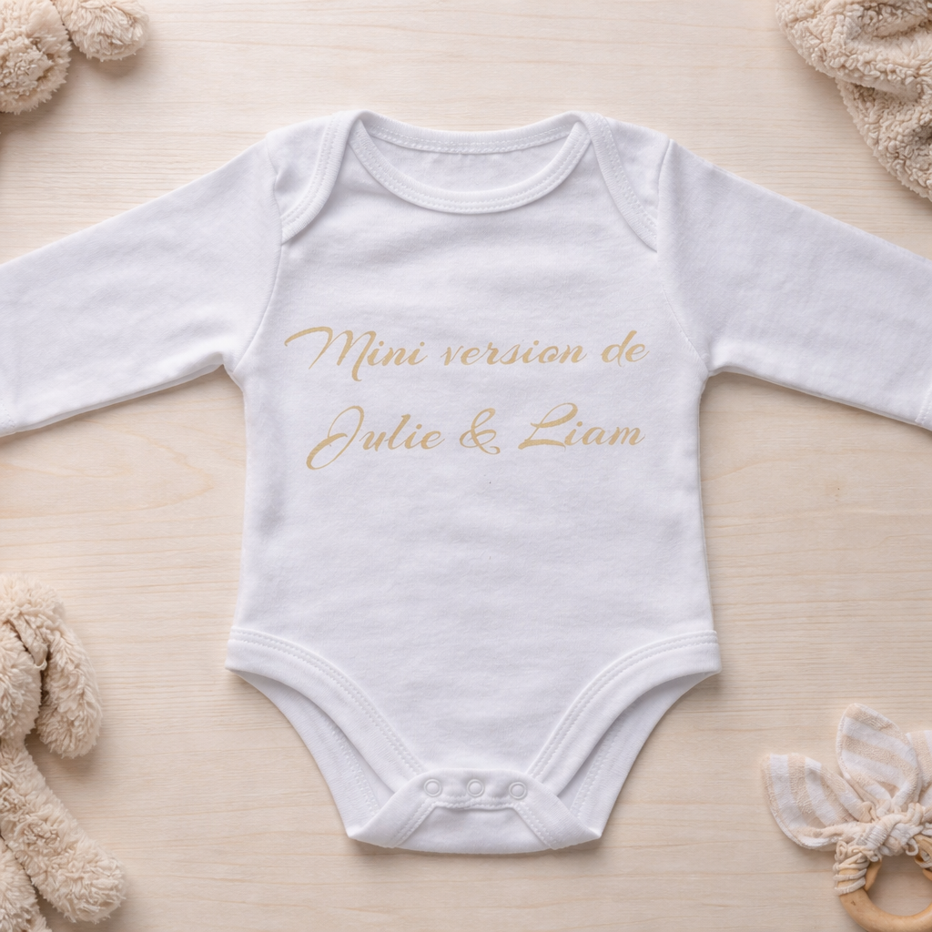 Body bébé personnalisé avec prénom ou texte au choix
