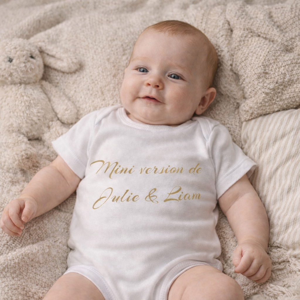 Body bébé personnalisé avec prénom ou texte au choix