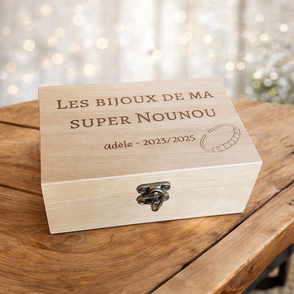 Boîte à bijoux en bois