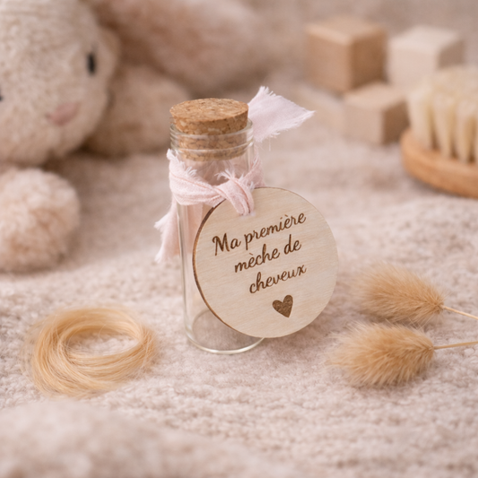 Fiole première mèche de cheveux bébé