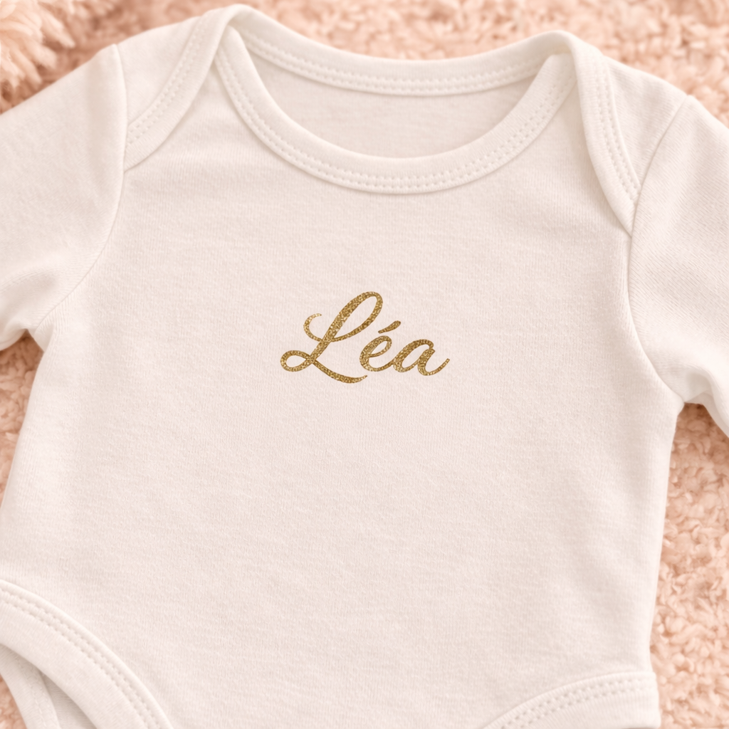 Box Basic bébé personnalisée – Body, bonnet et bavoir avec prénom