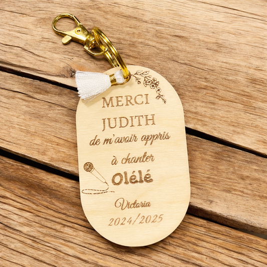 Porte-clés personnalisé en bois