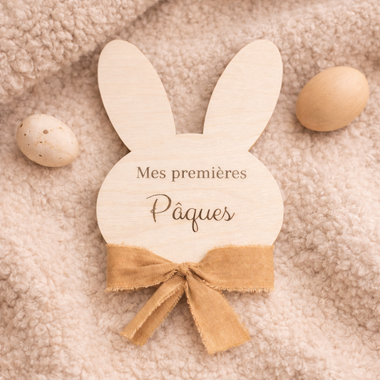Pancarte Mes premières Pâques bébé en bois