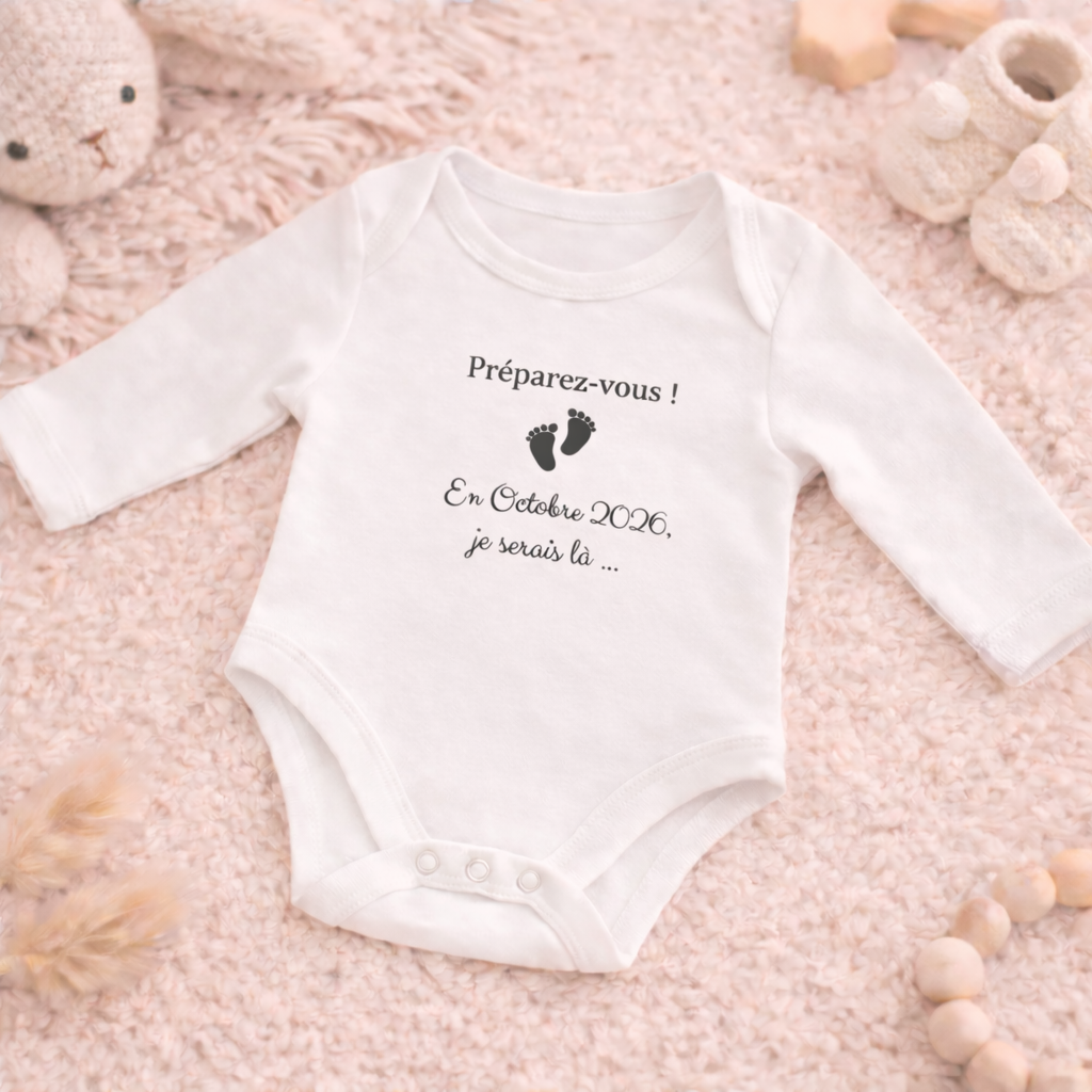 Body bébé annonce grossesse personnalisé