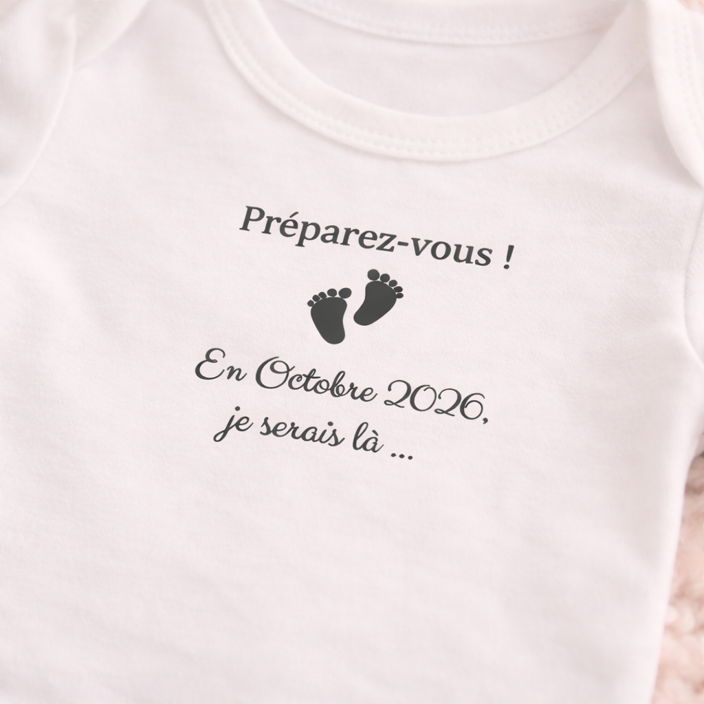 Body bébé annonce grossesse personnalisé
