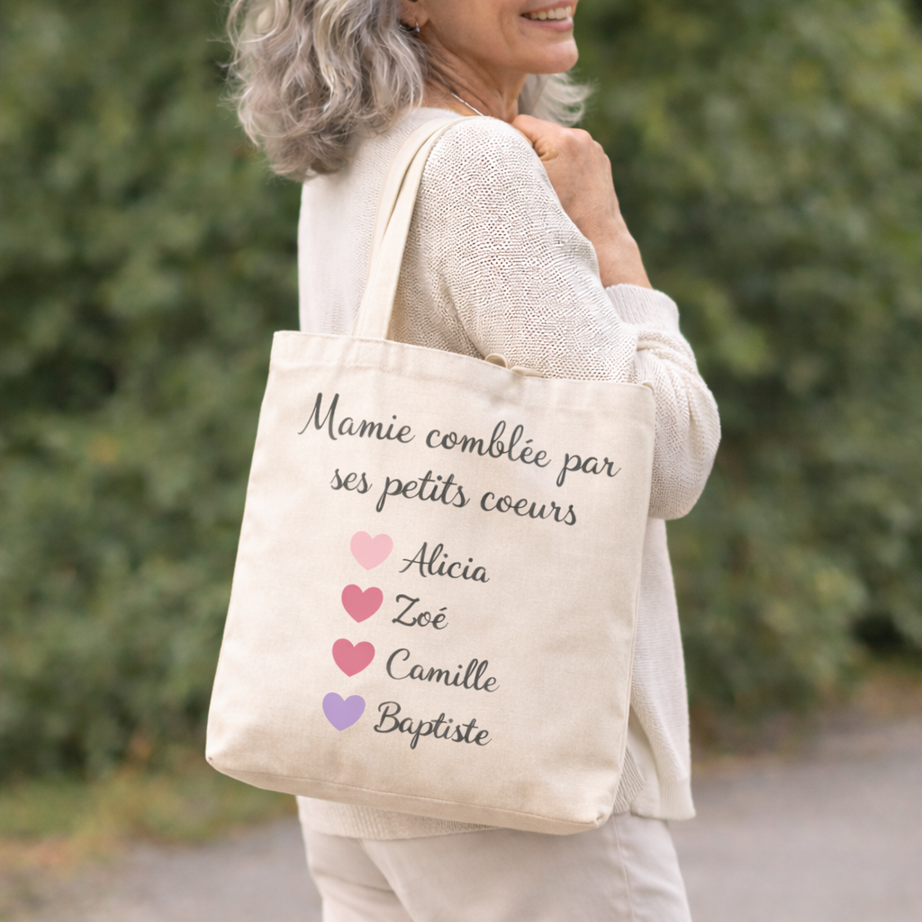Tote Bag Mamie personnalisé avec prénoms