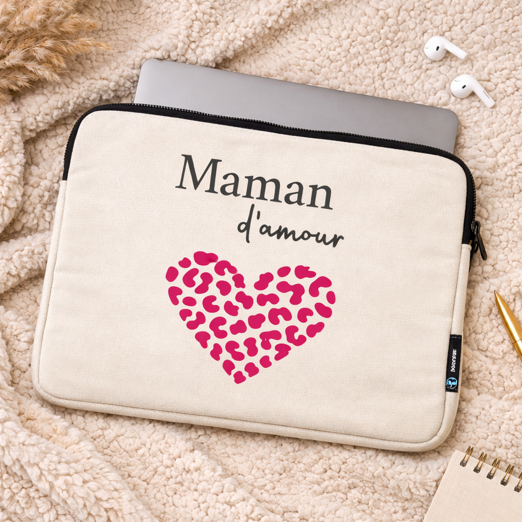 Housse d’ordinateur 15 pouces Maman d’amour – Pochette PC personnalisée