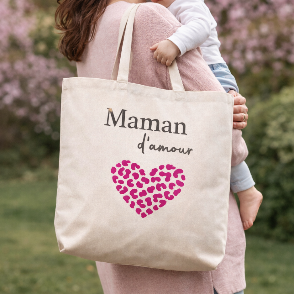 Tote bag Maman d’amour personnalisé