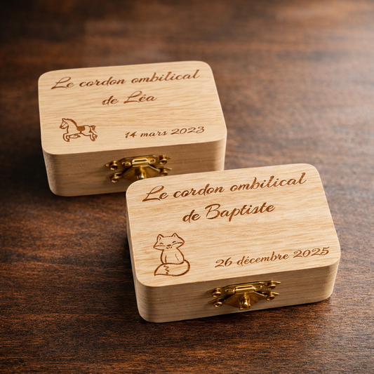 Boîte pour cordon ombilical personnalisée