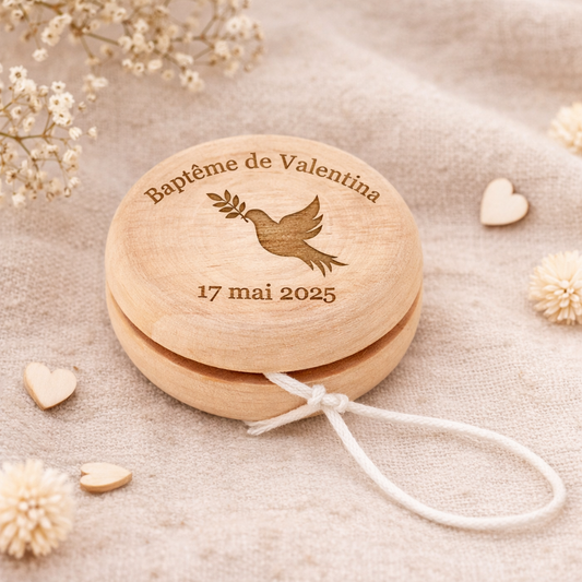 Yoyo en bois personnalisé - Cadeau baptême