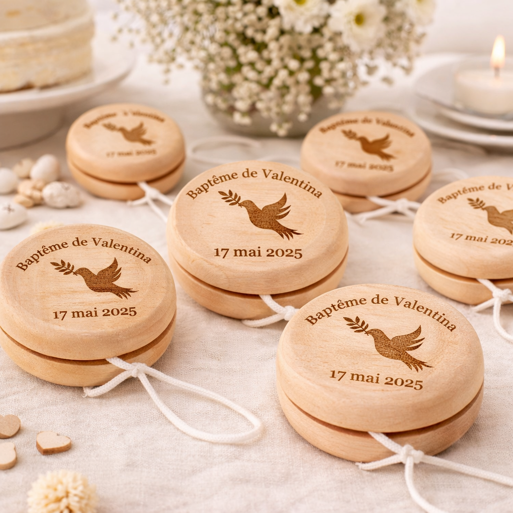 Yoyo en bois personnalisé - Cadeau baptême