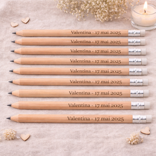 Crayon personnalisé en bois – Cadeau baptême