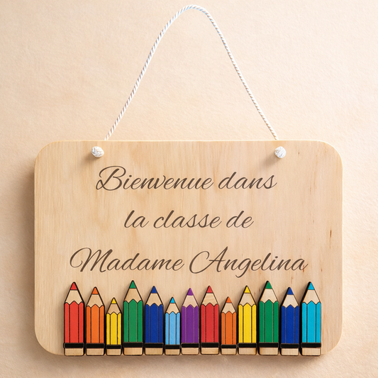 Pancarte “Bienvenue dans la classe de” personnalisée