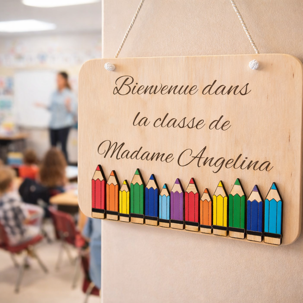 Pancarte “Bienvenue dans la classe de” personnalisée