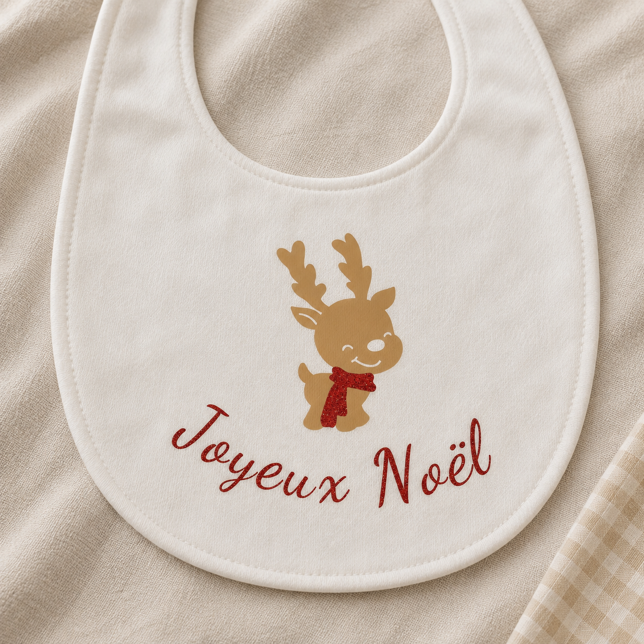 Bavoir Bébé Noël – Renne Joyeux Noël