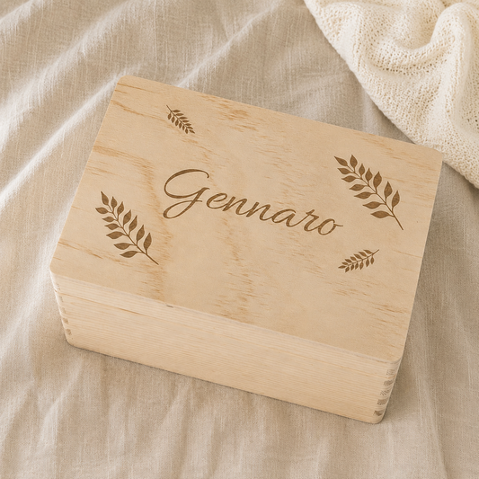 Boîte de naissance personnalisée – Coffret souvenirs bébé en bois