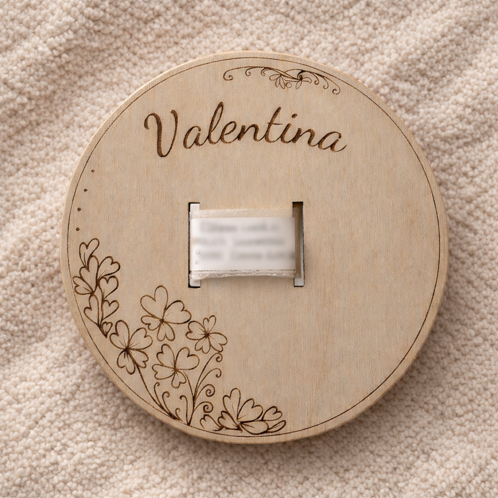 Support bracelet de naissance personnalisé en bois