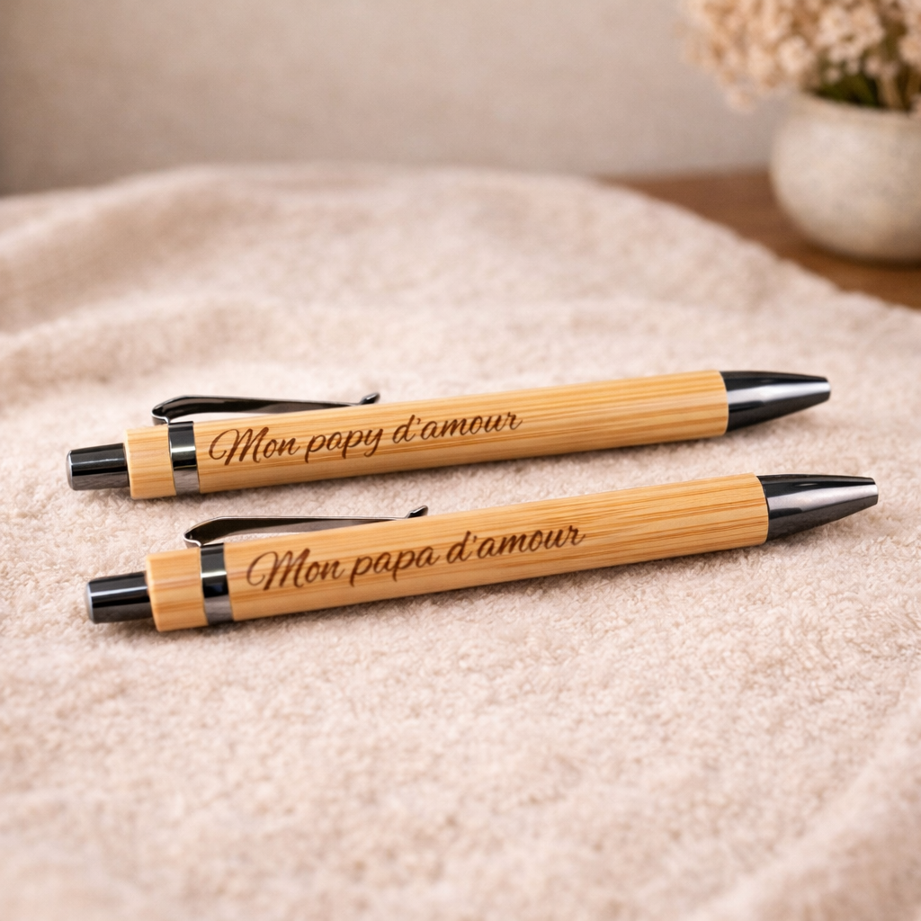 Stylo bille en bambou personnalisé