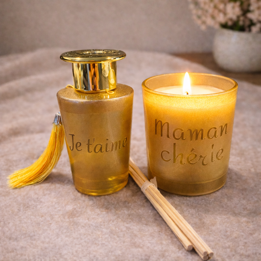 Duo bougie et diffuseur à la vanille personnalisés
