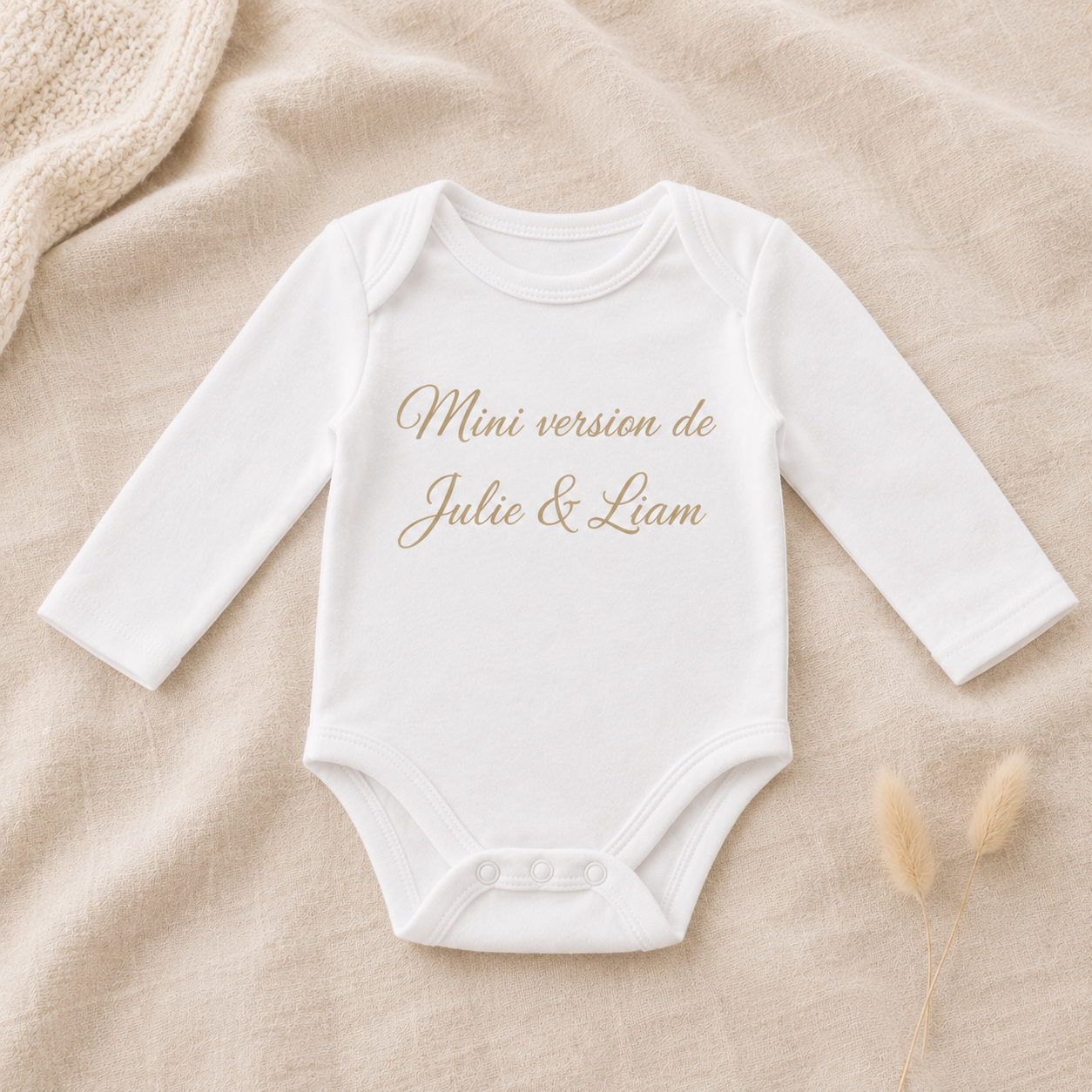 Body bébé personnalisé avec prénom ou texte au choix