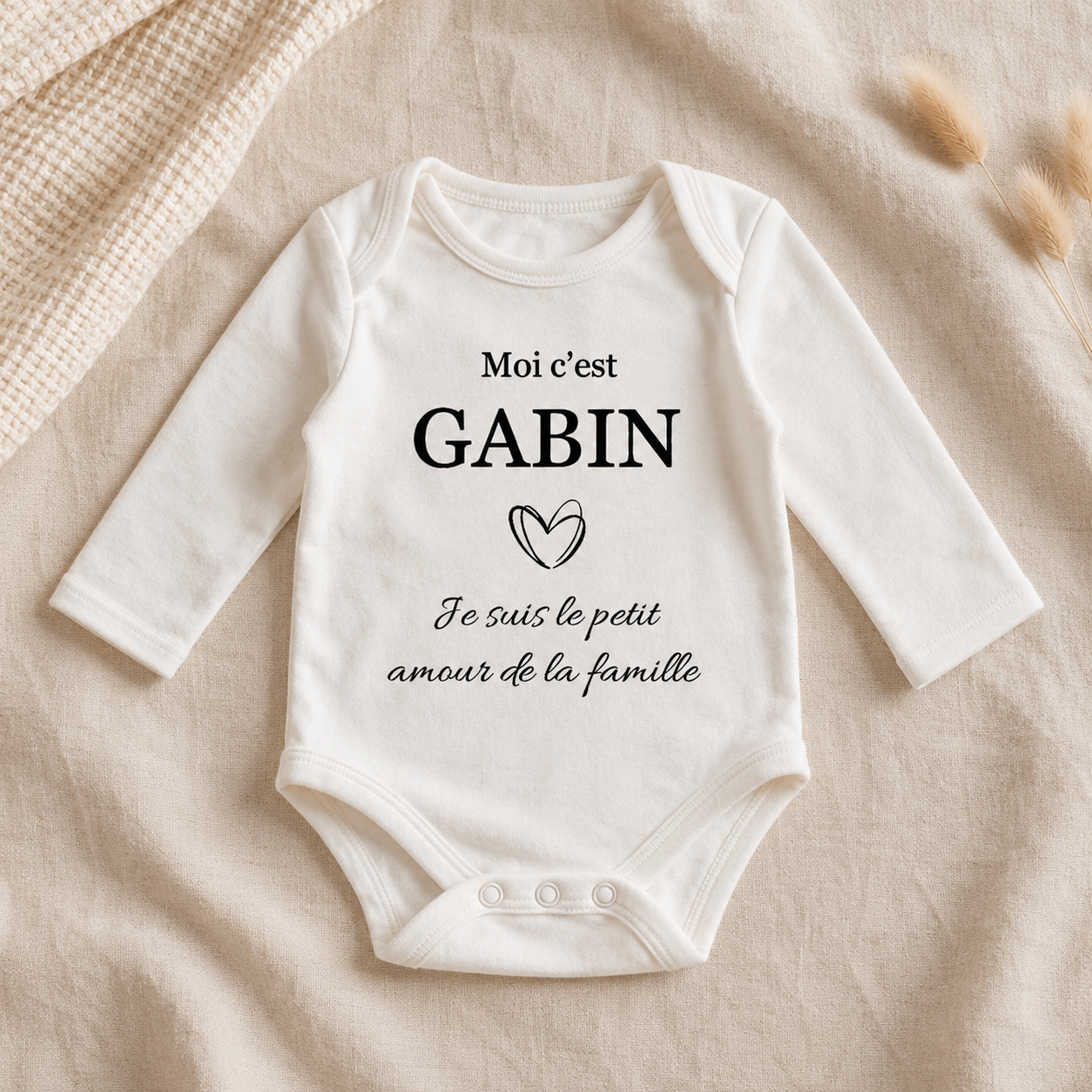 Body bébé personnalisé prénom – message