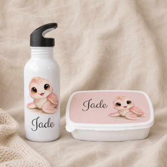 Ensemble gourde et boîte à tartine personnalisées enfant