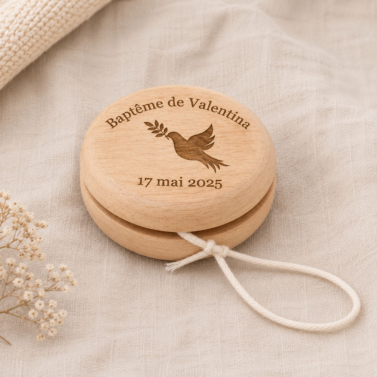Yoyo en bois personnalisé - Cadeau baptême