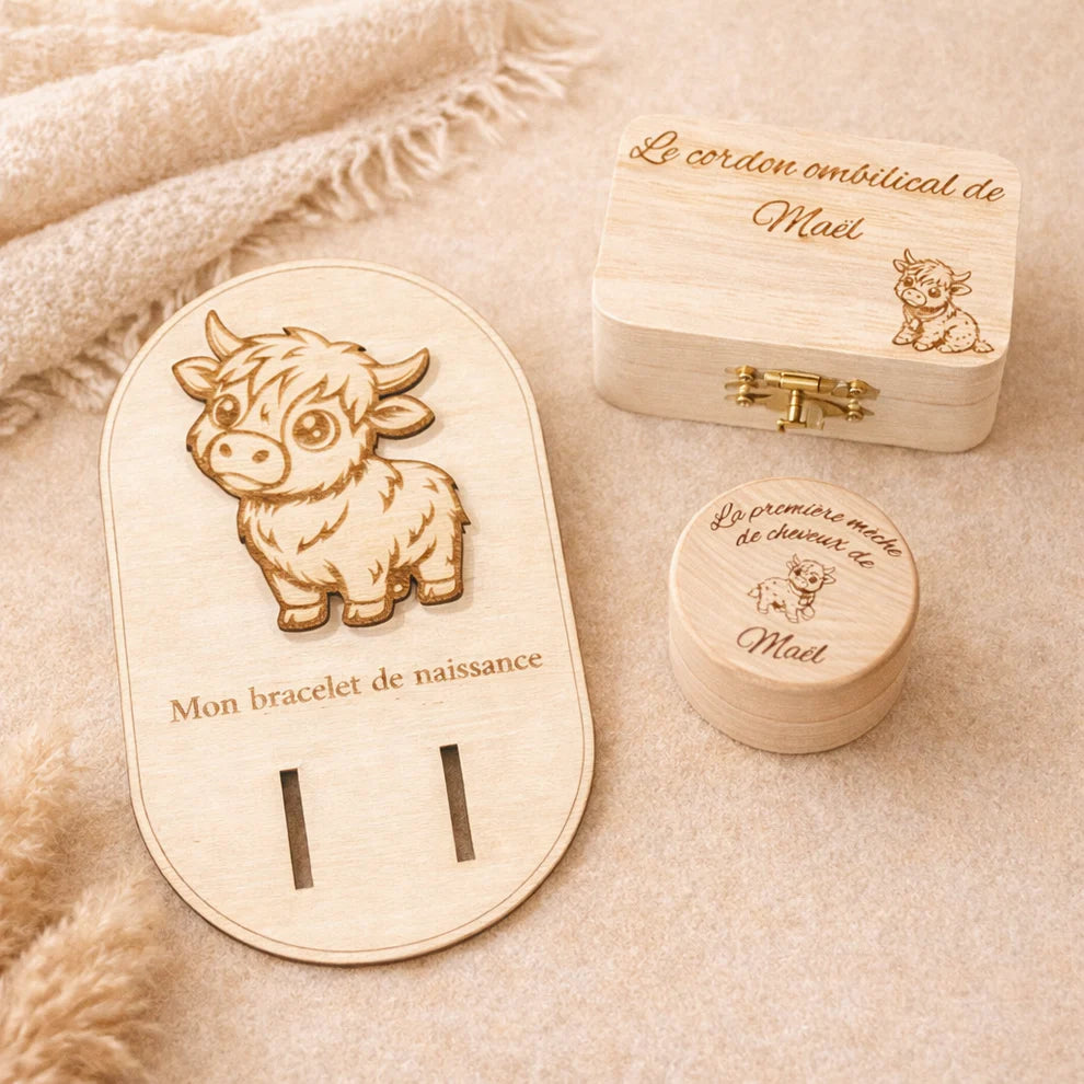 Box naissance bois L personnalisée – Coffret bébé naissance