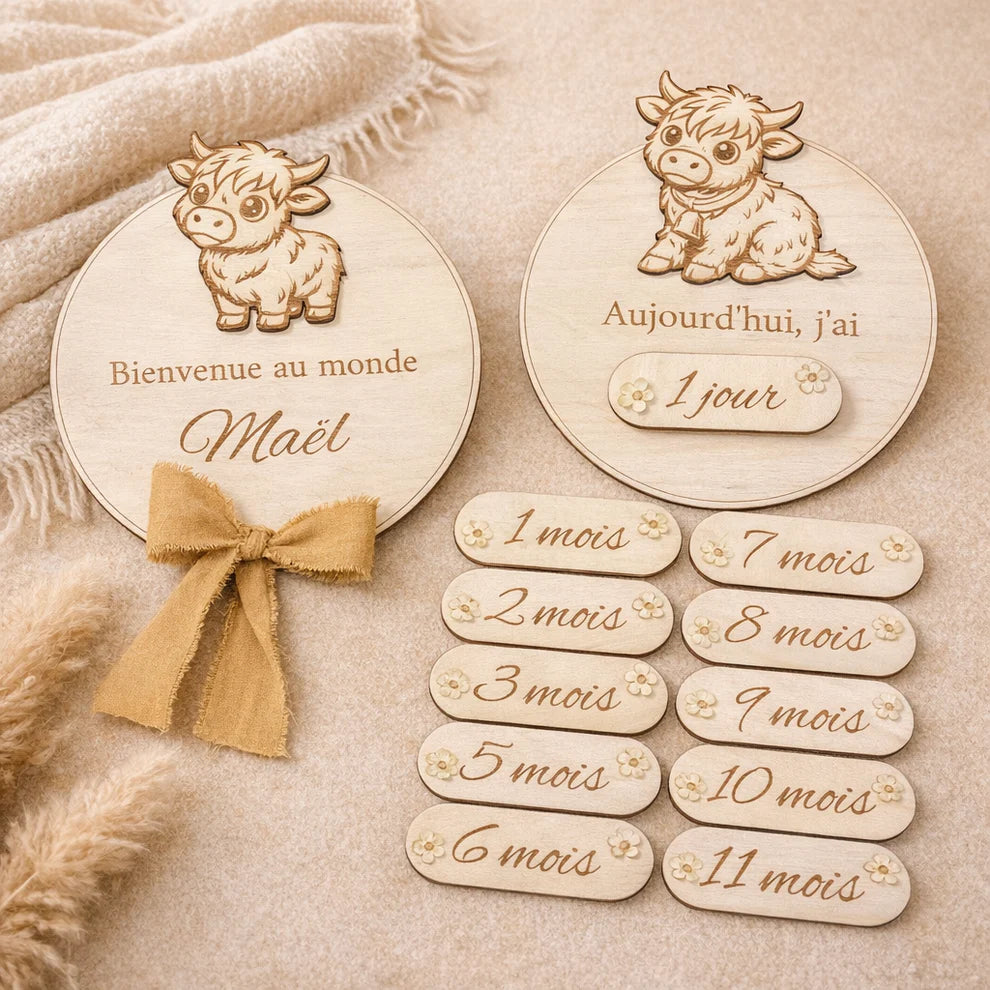 Box naissance bois L personnalisée – Coffret bébé naissance