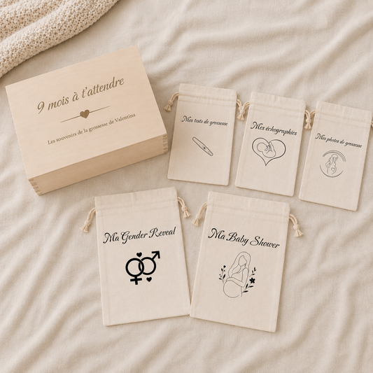 Coffret souvenirs de grossesse personnalisé