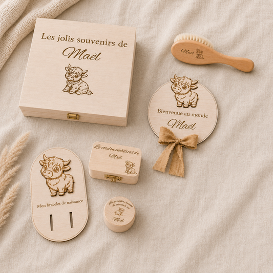 Coffret bébé naissance en bois - Les premiers souvenirs