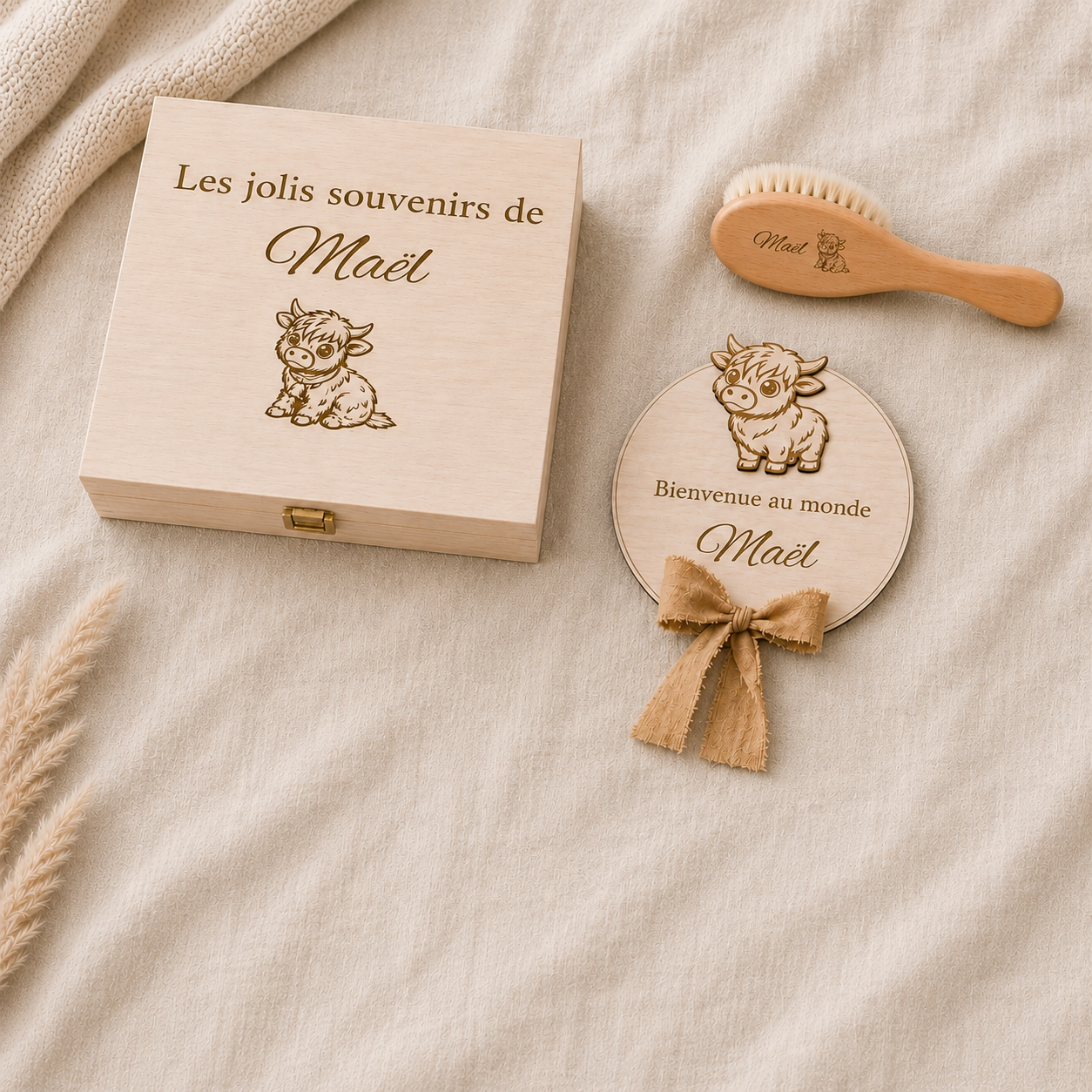 Coffret bébé naissance en bois - L'essentiel