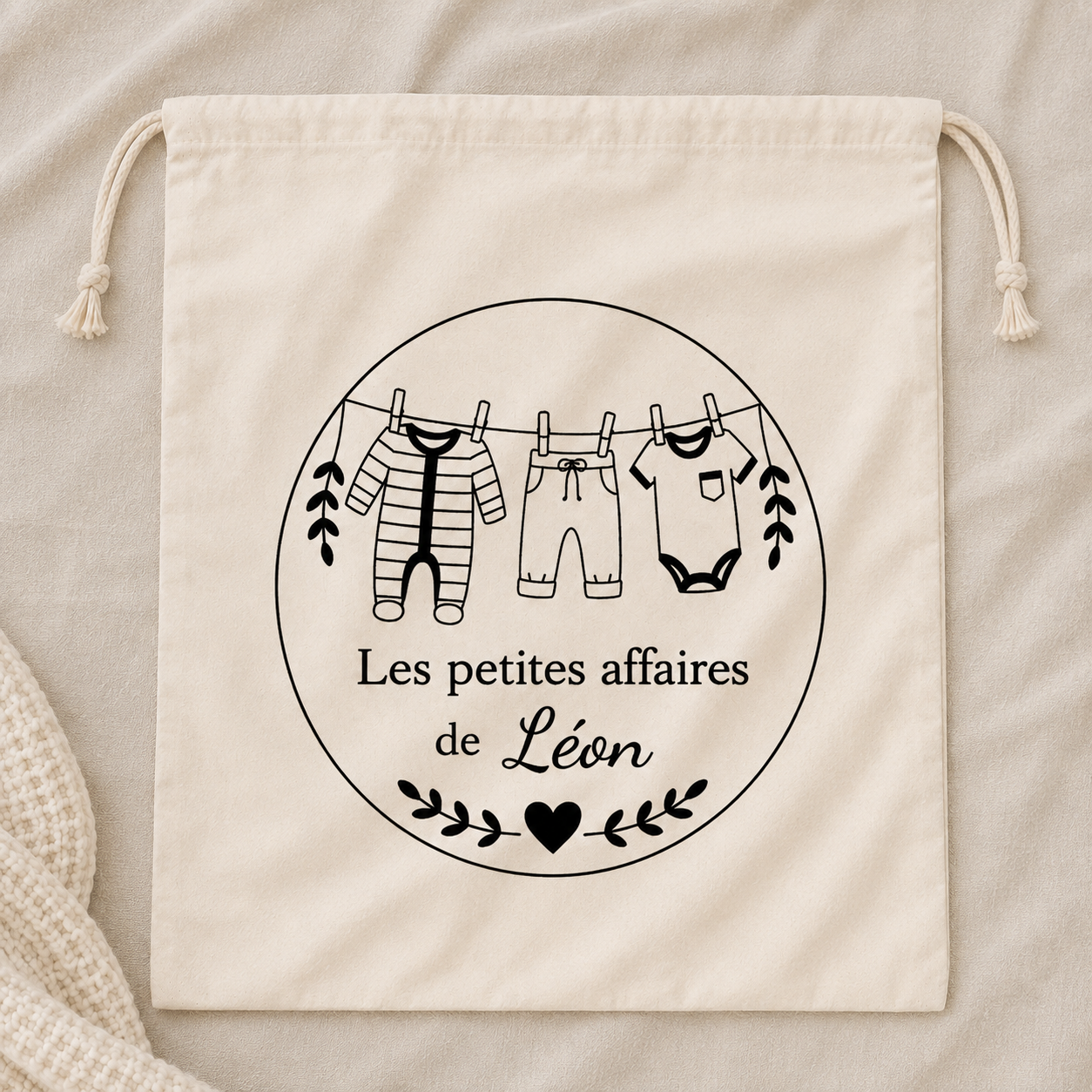 Pochon personnalisé bébé – Vêtements de rechange