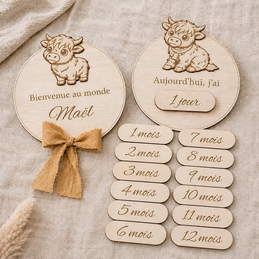Pancarte Bienvenue au Monde et Cartes Étapes - Animaux