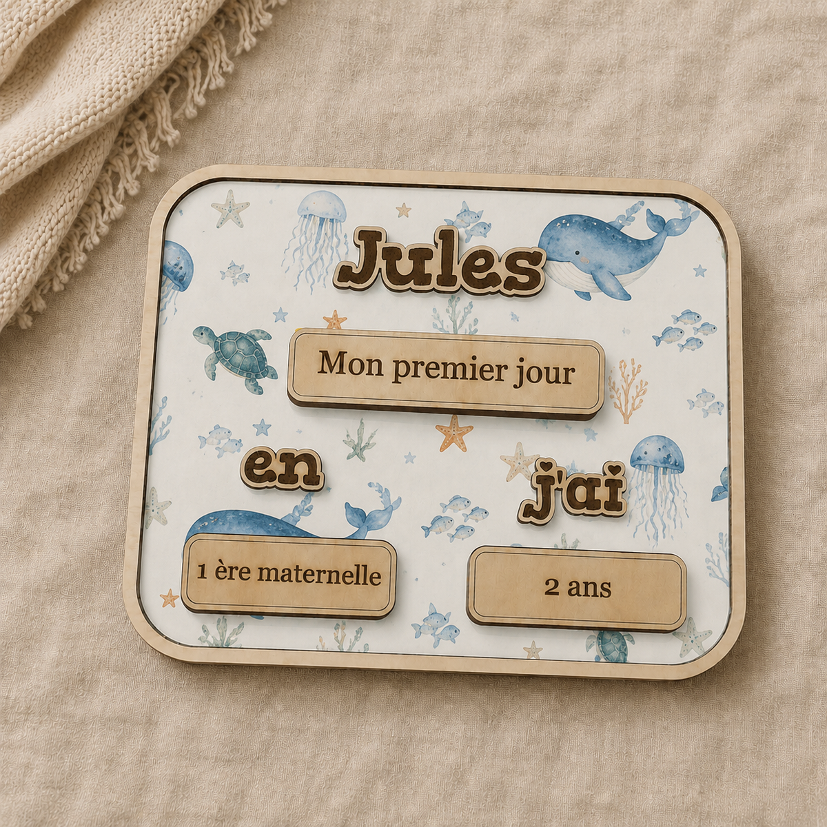 Plaque rentrée scolaire personnalisée - Motif au choix