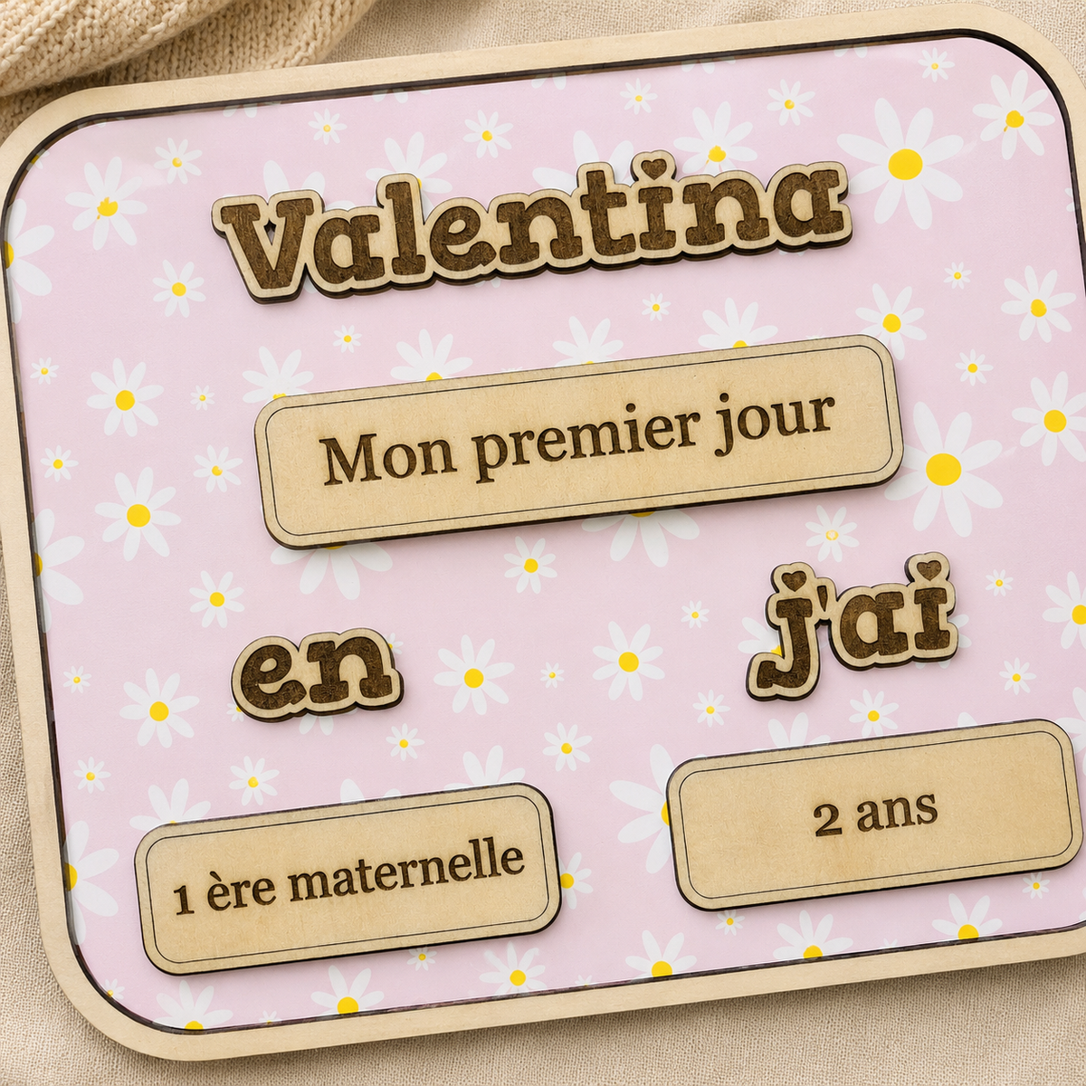Plaque rentrée scolaire personnalisée - Motif au choix